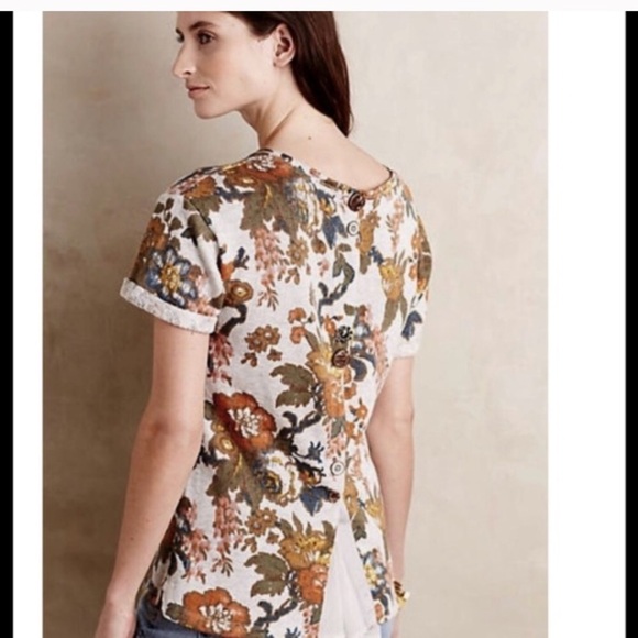 Anthropologie Saturday Sunday floral open back top - Picture 2 of 5